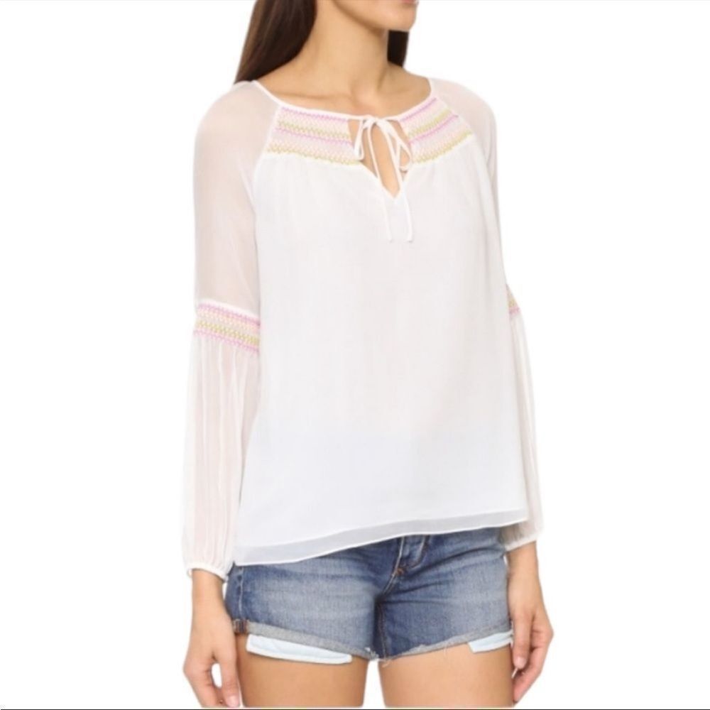 Diane von furstenberg sheer silk blouse 0‎